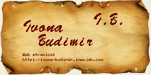 Ivona Budimir vizit kartica
